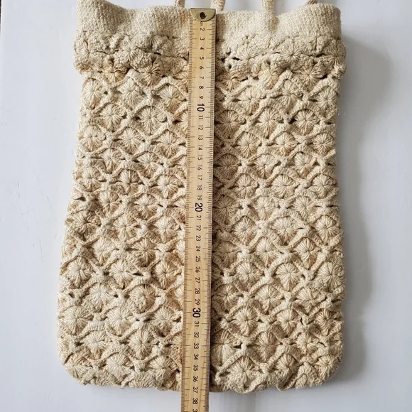 Vintage Bohemian Crochet Knit Tote Bag - Picture 5 of 8